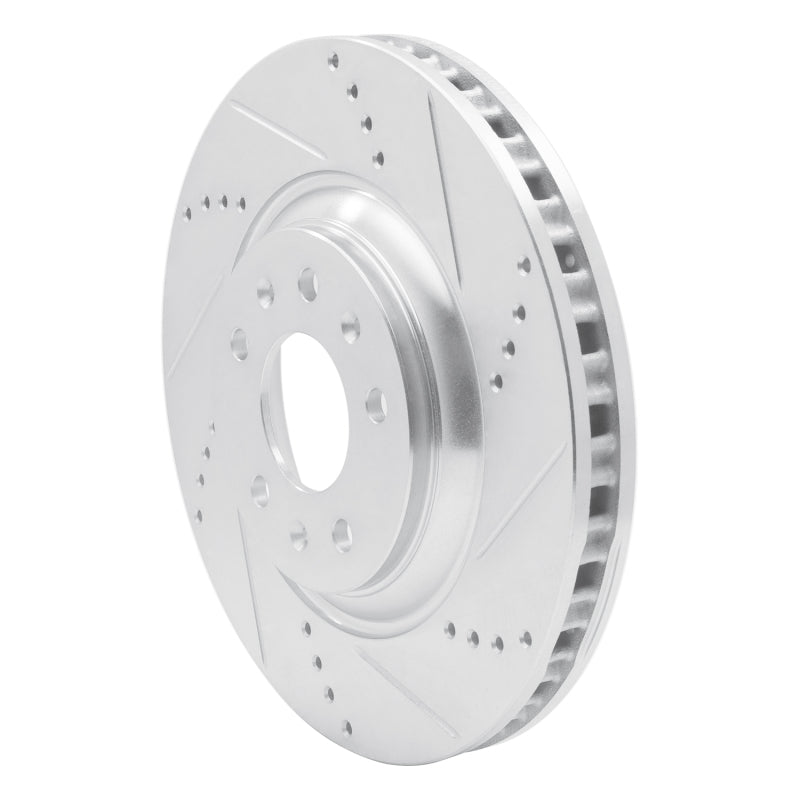 R1 Concepts R1 04-08 Cadillac CTS Front Right Drilled & Slotted Silver Brake Rotor