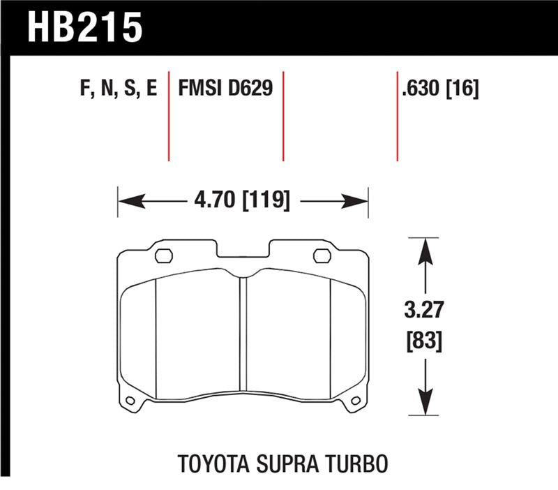 Hawk Performance Hawk 93-98 Toyota Supra TT HPS Street Front Brake Pads