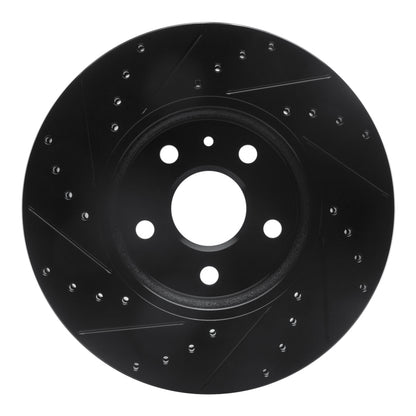 R1 Concepts R1 2008-2014 Cadillac CTS Front Right Drilled & Slotted Black Brake Rotor