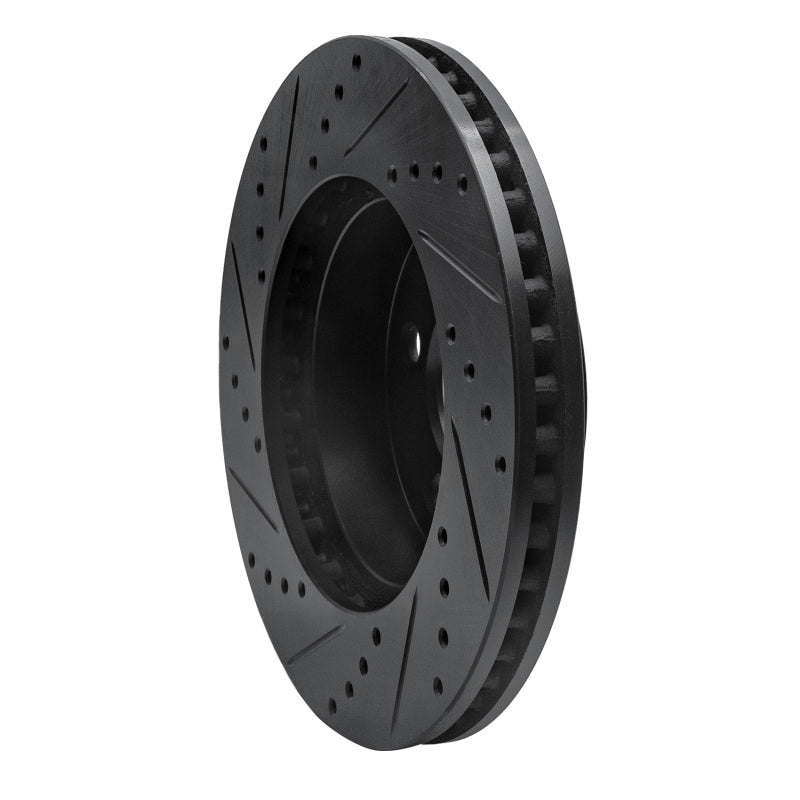 R1 Concepts R1 02-07 Jeep Liberty Front Right Drilled & Slotted Black Brake Rotor