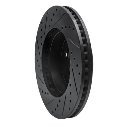 R1 Concepts R1 02-07 Jeep Liberty Front Right Drilled & Slotted Black Brake Rotor