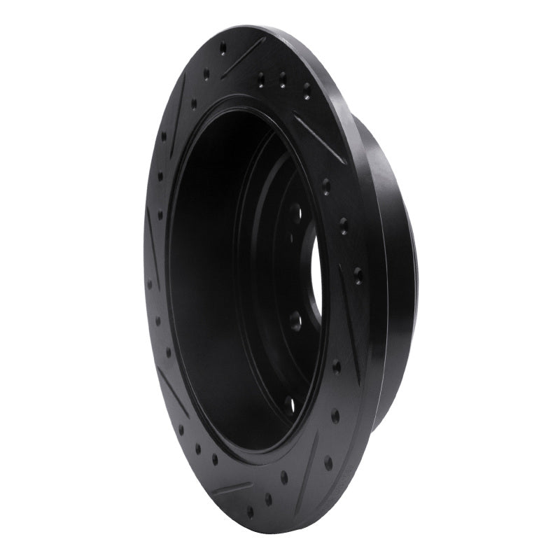 R1 Concepts R1 04-06 Kia AMANTI Rear Right Drilled & Slotted Black Brake Rotor