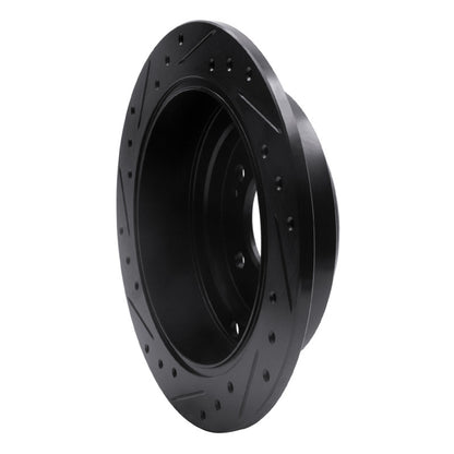 R1 Concepts R1 04-06 Kia AMANTI Rear Right Drilled & Slotted Black Brake Rotor