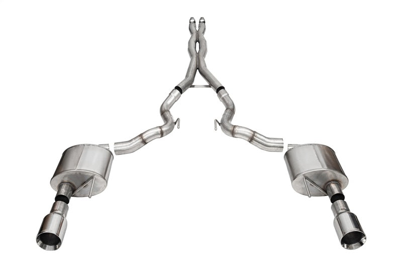 CORSA Performance Corsa 24+ Ford Mustang GT Conv. Xtreme Cat-Back Ex. Sys. 3.0in Dual Rear Ex w/4.5in StraightCut Tips