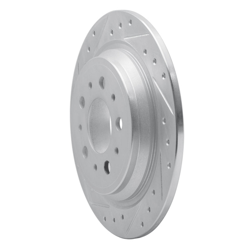 R1 Concepts R1 98-00 Volvo S70 Rear Left Drilled & Slotted Silver Brake Rotor