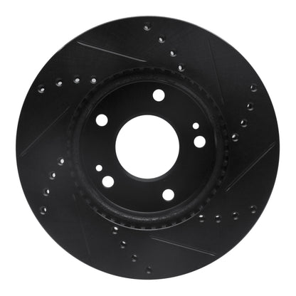 R1 Concepts R1 10-11 Kia Soul Front Left Drilled & Slotted Black Brake Rotor
