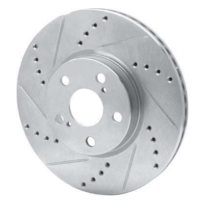 R1 Concepts R1 08-19 Pontiac Vibe Front Left Drilled & Slotted Silver Brake Rotor