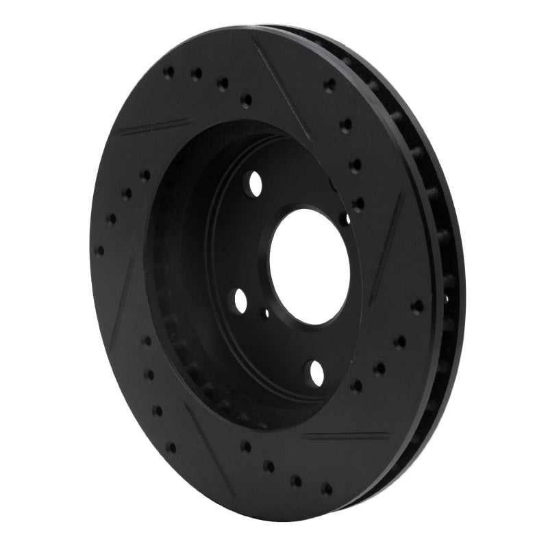 R1 Concepts R1 91-95 Toyota MR2 Front Left Drilled & Slotted Black Brake Rotor