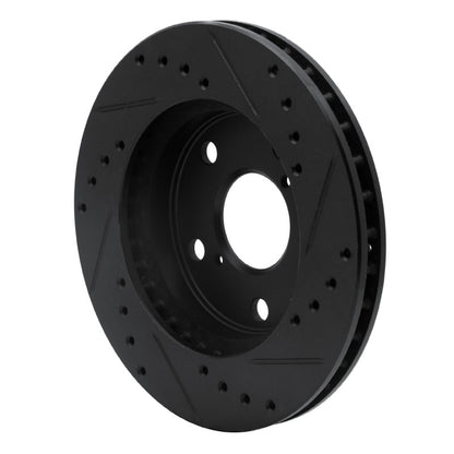 R1 Concepts R1 91-95 Toyota MR2 Front Left Drilled & Slotted Black Brake Rotor