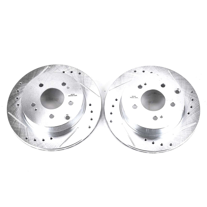 PowerStop Power Stop 06-12 Mitsubishi Eclipse Rear Evolution Drilled & Slotted Rotors - Pair