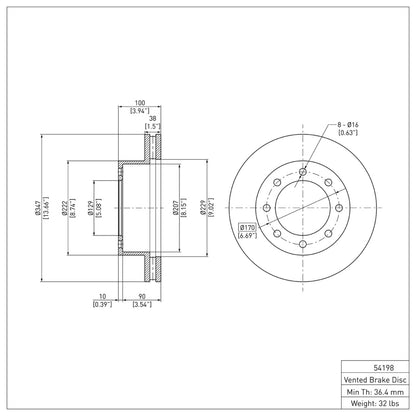 DFC 05-12 Ford F-350 Super Duty 4WD Front Brake Rotor