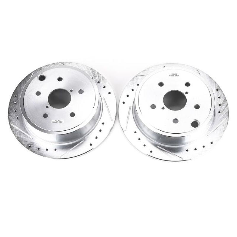 PowerStop Power Stop 15-19 Subaru WRX Rear Evolution Drilled & Slotted Rotors - Pair