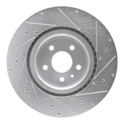 R1 Concepts R1 12-21 Tesla Model S Front Left Drilled & Slotted Silver Brake Rotor