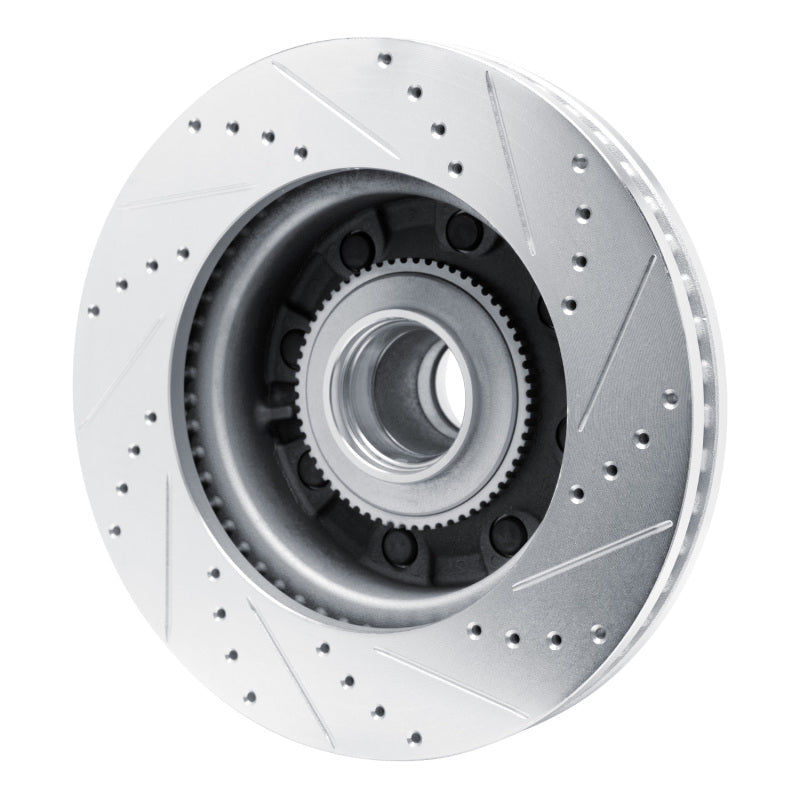 R1 Concepts R1 08-25 Ford E-150 Front Left Drilled & Slotted Silver Brake Rotor