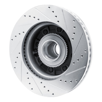 R1 Concepts R1 08-25 Ford E-150 Front Left Drilled & Slotted Silver Brake Rotor