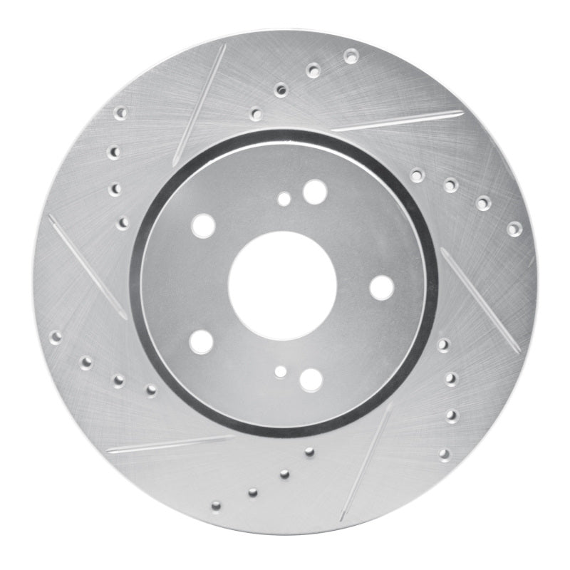 R1 Concepts R1 10-13 Suzuki Kizashi Front Left Drilled & Slotted Silver Brake Rotor