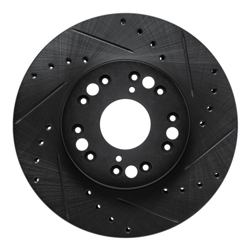 R1 Concepts R1 91-92 Lexus LS400 Front Right Drilled & Slotted Black Brake Rotor