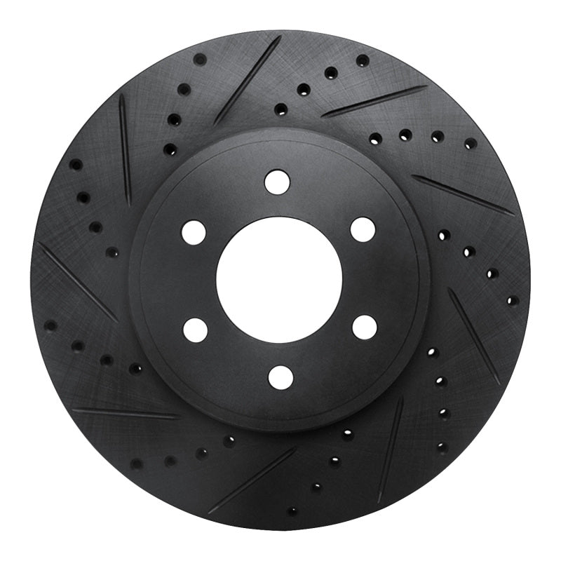 R1 Concepts R1 03-03 Dodge Durango Front Left Drilled & Slotted Black Brake Rotor