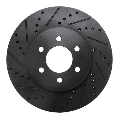 R1 Concepts R1 03-03 Dodge Durango Front Left Drilled & Slotted Black Brake Rotor