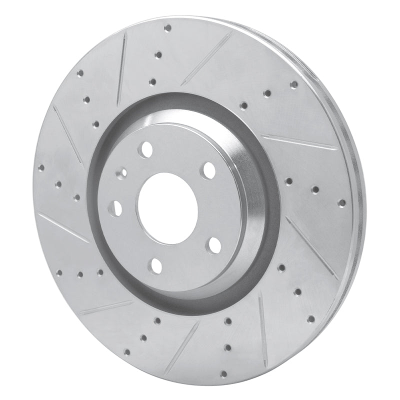 R1 Concepts R1 12-15 Audi TTS Quattro Front Left Drilled & Slotted Silver Brake Rotor