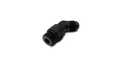 Vibrant -12AN Male to Male -12AN Straight Cut 45 Degree Adapter Fitting - Anodized Black