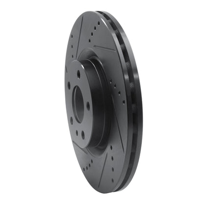 R1 Concepts R1 91-20 Alfa Romeo 164 Front Left Drilled & Slotted Black Brake Rotor