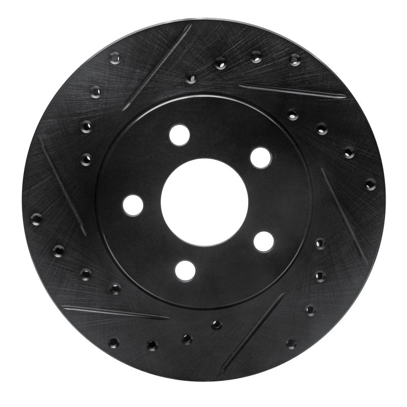 R1 Concepts R1 84-95 Chrysler Imperial Front Left Drilled & Slotted Black Brake Rotor