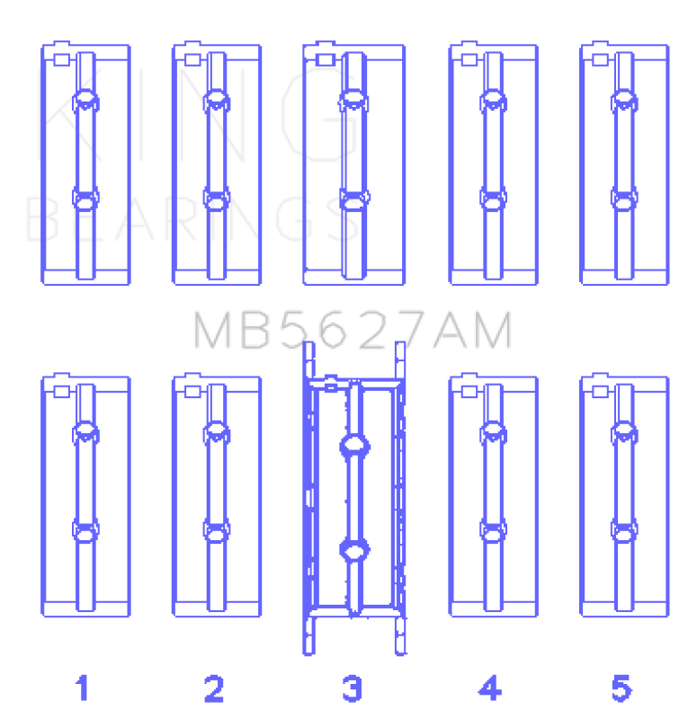 King Engine Bearings Fiat 178E2.000/ 192B2.000/ 955A2.000 Main Bearing Set