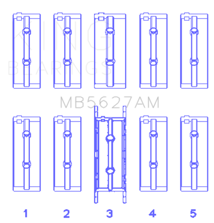 King Engine Bearings Fiat 178E2.000/ 192B2.000/ 955A2.000 Main Bearing Set
