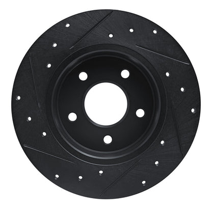 R1 Concepts R1 19-25 Nissan Kicks Rear Right Drilled & Slotted Black Brake Rotor