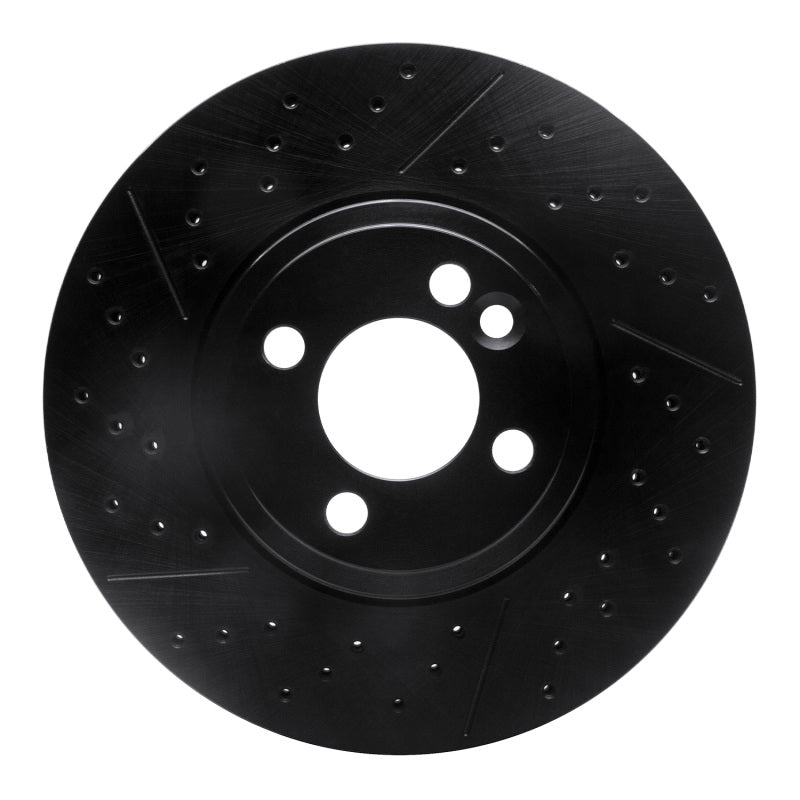 R1 Concepts R1 07-15 Mini Cooper Clubman Front Drilled & Slotted Black Brake Rotor