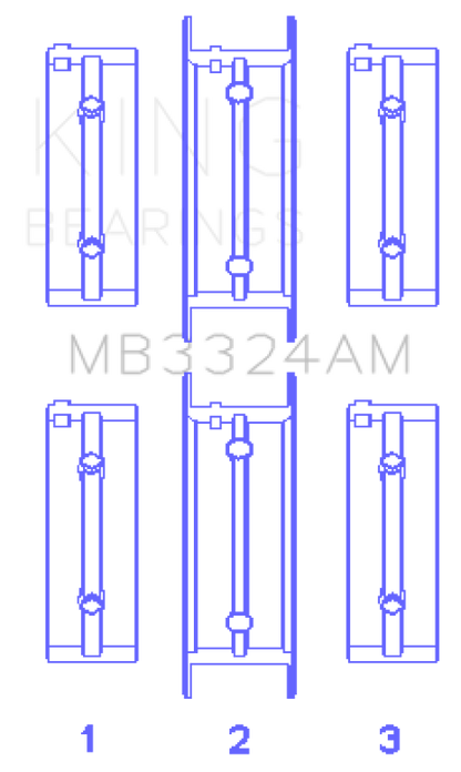 King Engine Bearings Subaru 1800Cc 1980 On (Size +0.50mm) Main Bearing Set