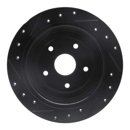 R1 Concepts R1 92-97 Subaru SVX Rear Right Drilled & Slotted Black Brake Rotor