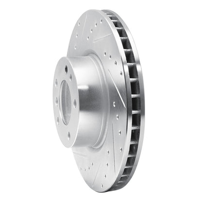 R1 Concepts R1 93-97 BMW 850CI Front Left Drilled & Slotted Silver Brake Rotor