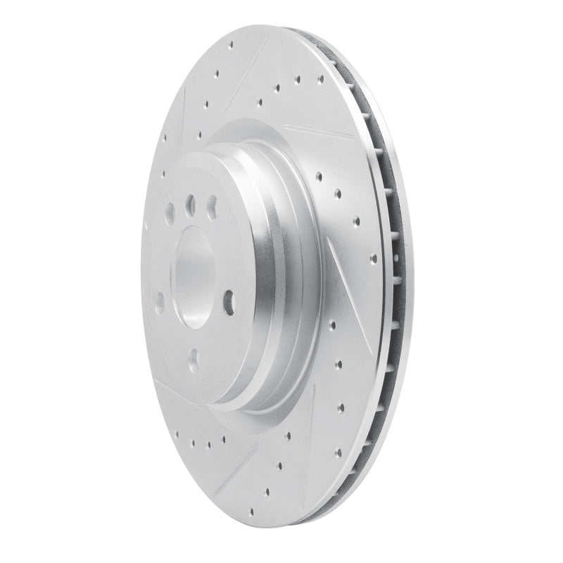 R1 Concepts R1 09-19 BMW 750LI Rear Left Drilled & Slotted Silver Brake Rotor