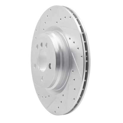 R1 Concepts R1 09-19 BMW 750LI Rear Left Drilled & Slotted Silver Brake Rotor