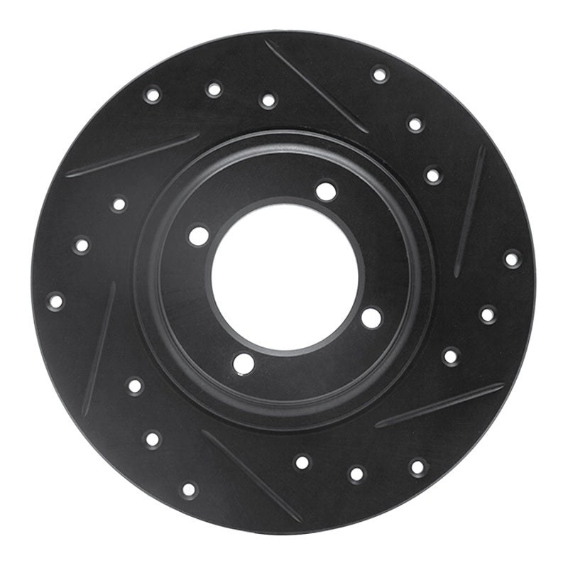 R1 Concepts R1 81-84 Toyota STARLET Front Right Drilled & Slotted Black Brake Rotor