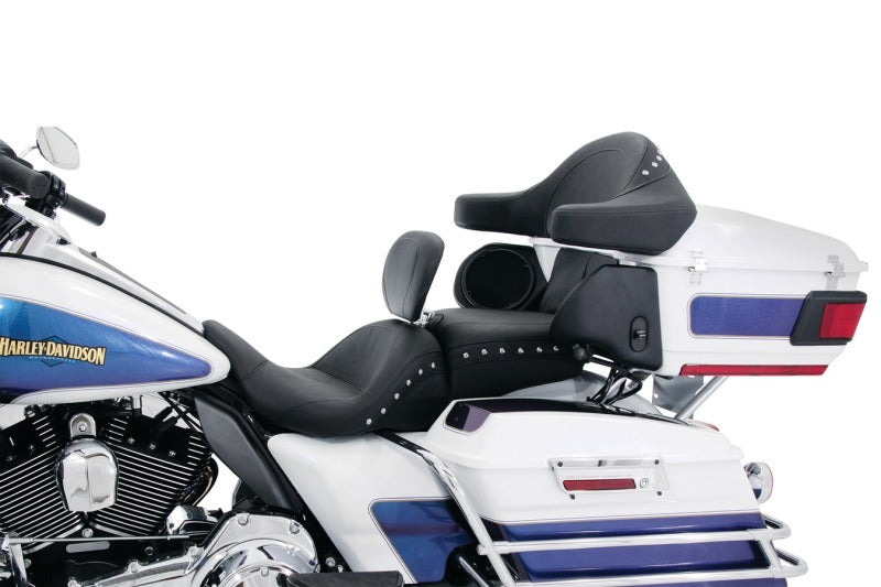 Mustang Motorcycle Mustang 93-13 Harley FL Touring Extended Arm Wrap w/Studs - Black