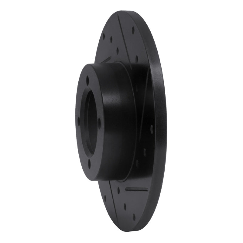 R1 Concepts R1 80-83 Nissan 200SX Front Right Drilled & Slotted Black Brake Rotor