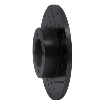 R1 Concepts R1 80-83 Nissan 200SX Front Right Drilled & Slotted Black Brake Rotor