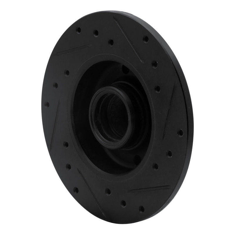 R1 Concepts R1 85-02 Volkswagen Cabrio Rear Left Drilled & Slotted Black Brake Rotor