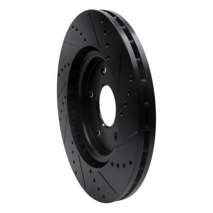R1 Concepts R1 12-25 Chrysler Town & Country Front Left Drilled & Slotted Black Brake Rotor