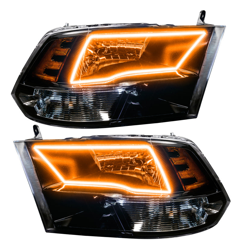 ORACLE Lighting Oracle 09-17 RAM 1500 Quad Pre-Assembled Headlights Blk Housing - w/ Simple Controller
