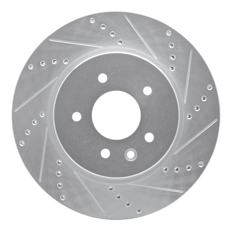 R1 Concepts R1 00-06 Jaguar XJR Rear Right Drilled & Slotted Silver Brake Rotor