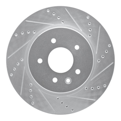 R1 Concepts R1 00-06 Jaguar XJR Rear Right Drilled & Slotted Silver Brake Rotor