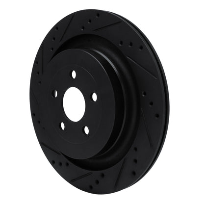 R1 Concepts R1 19-24 Ford Edge Rear Left Drilled & Slotted Black Brake Rotor