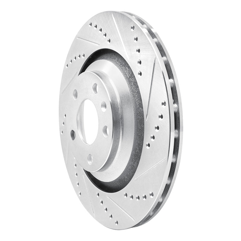 R1 Concepts R1 05-11 Audi A6 Quattro Rear Right Drilled & Slotted Silver Brake Rotor