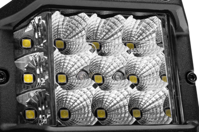 Go Rhino Xplor Bright Series Sideline Cube LED Flood Light Kit (Surface Mount) 4x3 - Blk (Pair)