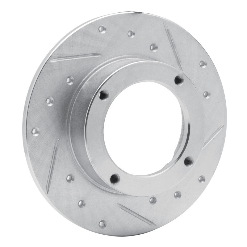R1 Concepts R1 73-79 Honda Civic Wagon Front Right Drilled & Slotted Silver Brake Rotor