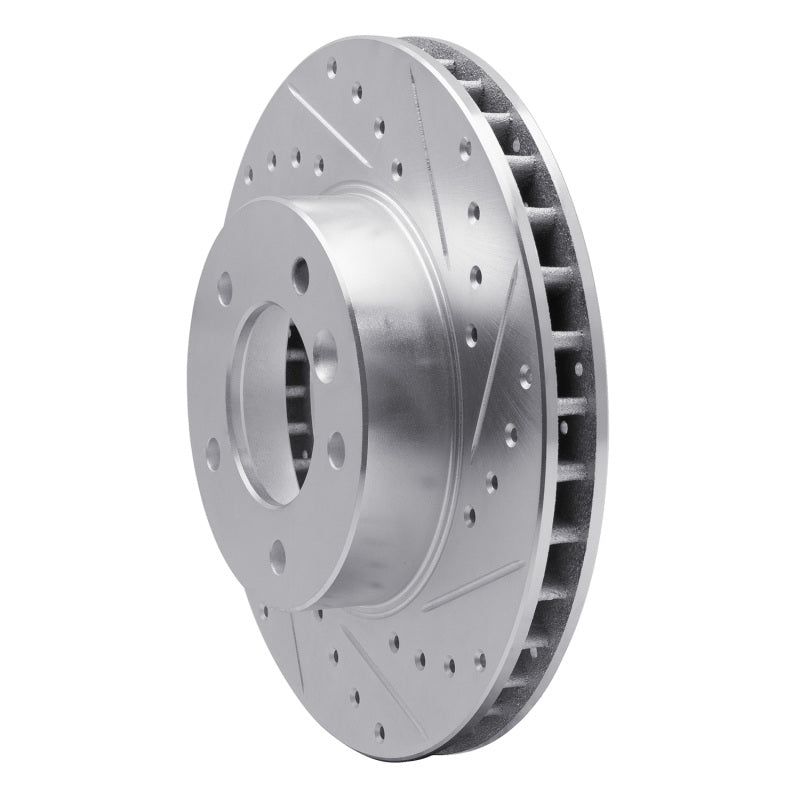 R1 Concepts R1 90-97 Jaguar XJ12 Front Right Drilled & Slotted Silver Brake Rotor